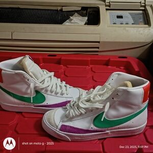 Women's Athletic Shoes in White, Green, and Purple